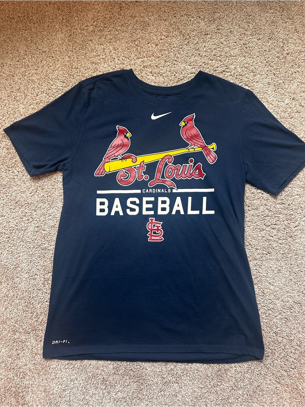 Nike St. Louis Cardinals Dri-FIT Shirt Women's Medium Navy Blue Baseball MLB Tee